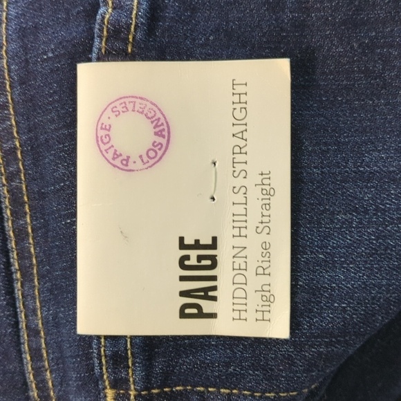 Anthropology x Paige Hidden Hills High Rise  Straight Rosalie Dark Wash Jeans 25 - Picture 8 of 9